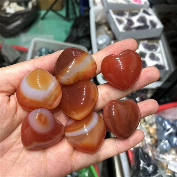 Natural Red Carnelian Heart Shaped Agate Gemstone – Decorative Gift
