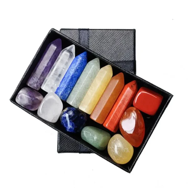 Chakra Healing Crystal Set – Natural Gemstones in Gift Box (7-14 PCS)