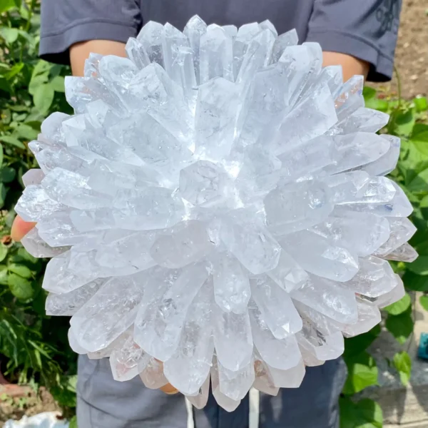 Natural White Crystal Cluster – Single Point Healing Mineral Specimen