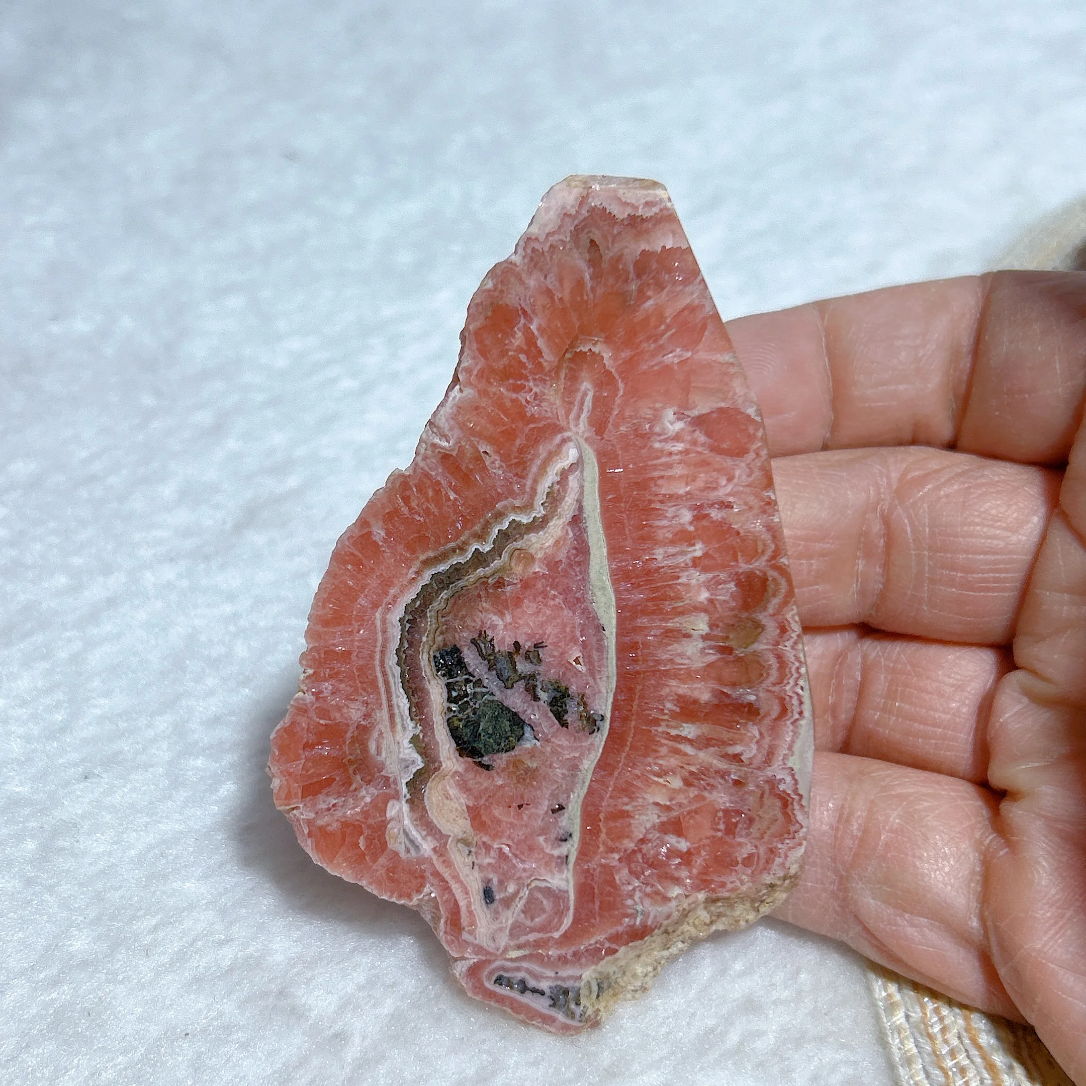 Healing Natural Rhodochrosite Slab Slice – High-Quality Gemstone for Home Decor