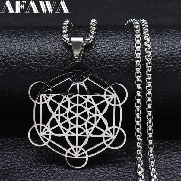 Flower of Life Chakra Necklace – Stainless Steel Sacred Geometry for Men & Women