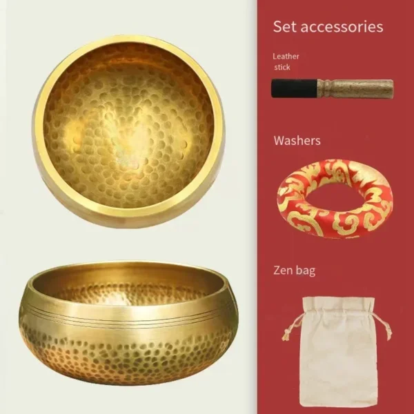 Handmade Tibetan Bell Meditation Bowl – Copper Singing Bowl for Yoga & Stress Relief