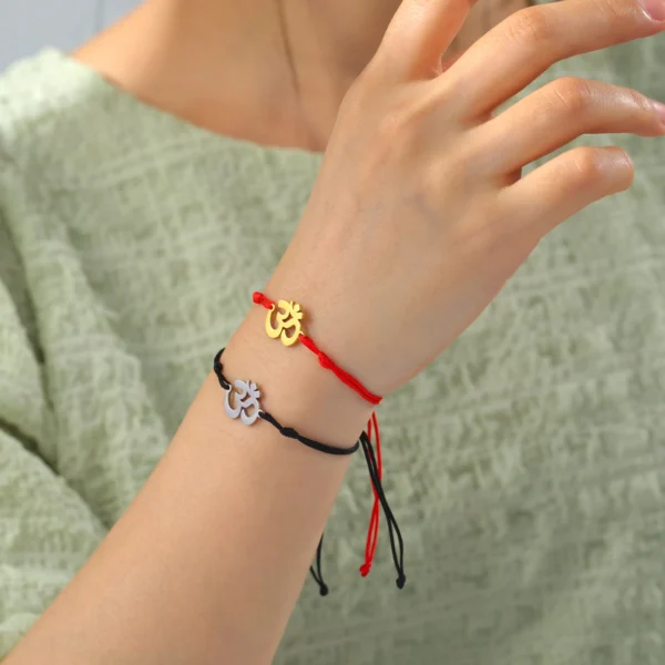 Dawapara Om Ohm Aum Charm Bracelet – Stainless Steel Yoga & Spiritual Amulet