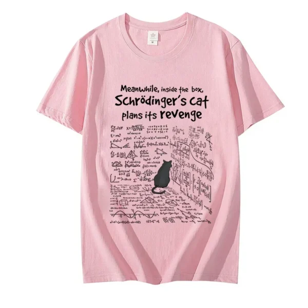 Funny 'Cat's Revenge' Math Formula T-Shirt for Men & Women - Cartoon Anime Graphic Tee