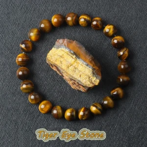 Charm Natural Tiger Eye Bracelet – 5A Stone Healing Jewelry for Men and Women