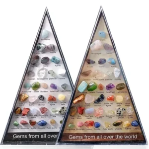 36 PCS Natural Healing Crystals Box – Irregular Tumbled Stones for Education