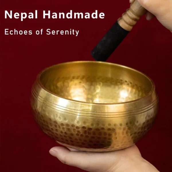 Handmade Tibetan Bell Meditation Bowl – Copper Singing Bowl for Yoga & Stress Relief