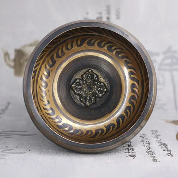 Handmade Copper Tibetan Singing Bowl Set with Mallet & Mat – Beginner-Friendly