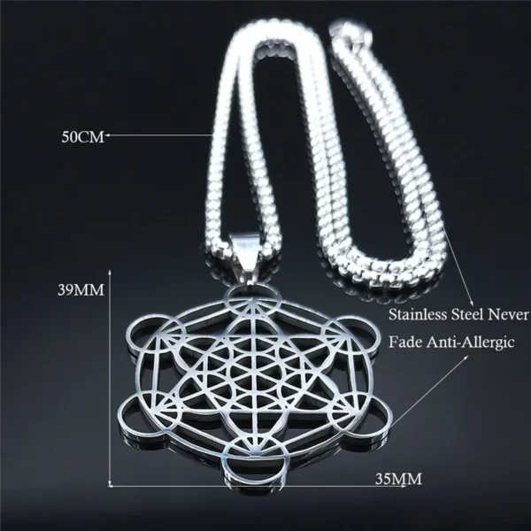 Flower of Life Chakra Necklace – Stainless Steel Sacred Geometry for Men & Women