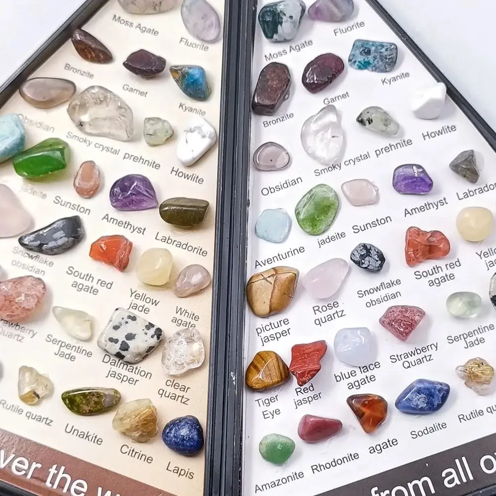 36 PCS Natural Healing Crystals Box – Irregular Tumbled Stones for Education