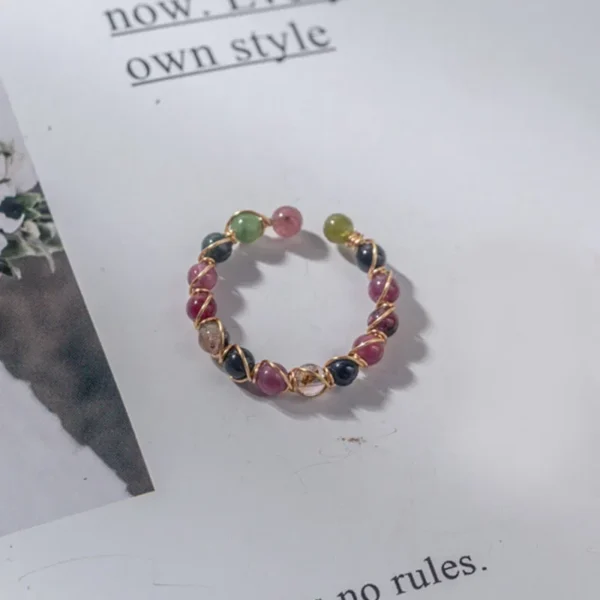 Healing Crystal Bead Ring – Handmade 7 Chakra Meditation Jewelry for Men & Women